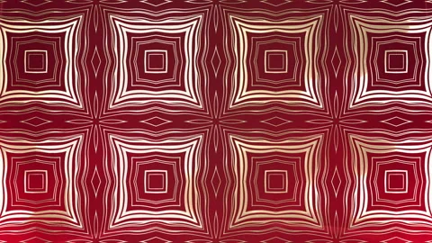 Arabic-style pattern with silver lines over Radiant Red, Square lines Video stock 240983591