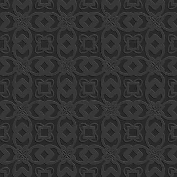 Arabic style seamless pattern, arabesque ornate black monochrome pattern, vec Illustrazione stock