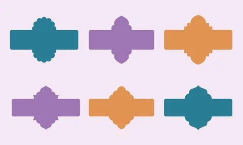 Arabic style simple rectangle frames. Elegant vintage border design for Stock Illustration