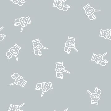Arabic tea jug line vector seamless pattern Stock Illustration