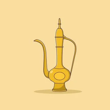 Arabic Teapot Vector Icon Illustration. Arabian Kettle Vector. Flat Cartoon.. Illustrazione stock