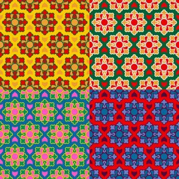 Arabic texture set. Ramadan seamless pattern. Islamic decorative background.  Stock Illustration