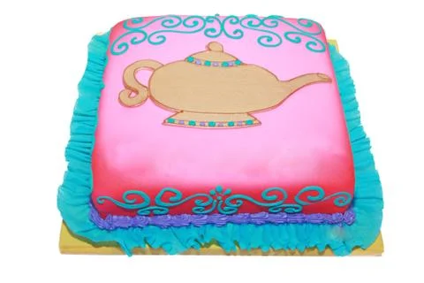 Arabic theme birthday cake in blank Stock Illustration