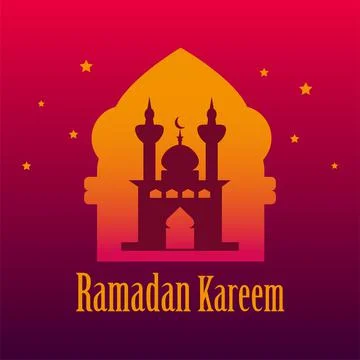 Arabic theme with lucky sky background red inscription Ramadan Stock Illustration