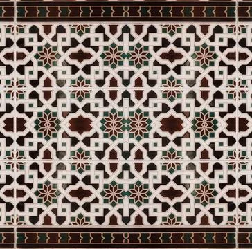 Arabic Tile Ornament Pattern. Abstract Decor Wallpaper 스톡 사진