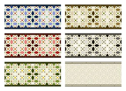 Arabic tiles seamless pattern Stock Illustration