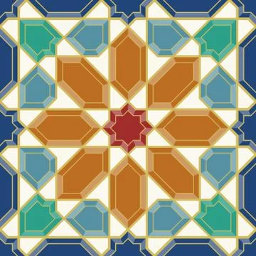 Arabic tiles seamless pattern Stock Illustration