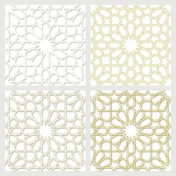 Arabic tiles seamless pattern Stock Illustration