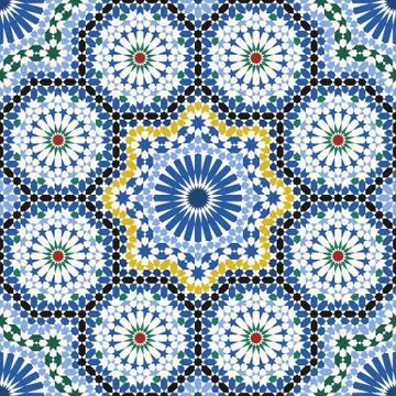 Arabic tiles seamless pattern Stock Illustration