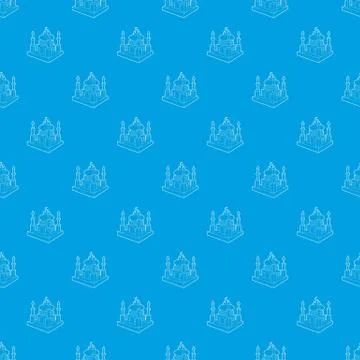 Arabic town pattern vector seamless blue Stockillustratie