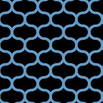 Arabic traditional seamless pattern, black blue ornament elegant simple Stock Illustration