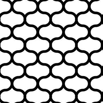 Arabic traditional seamless pattern, black and white ornament elegant simple, Stock Illustration