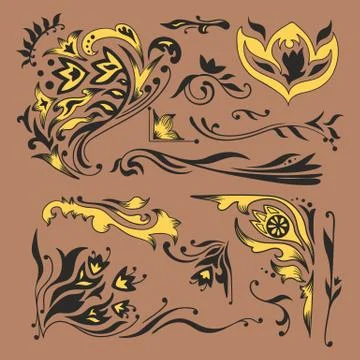 Arabic vignettes Stock Illustration