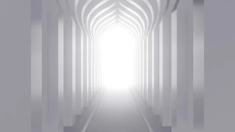 Arabic white arch interior with bright volumetric light in exit or enter. Stock Footage 278275794