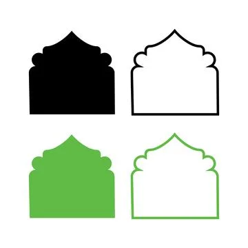 Arabic window icon set on white background for graphic and web design. Stock Illustration