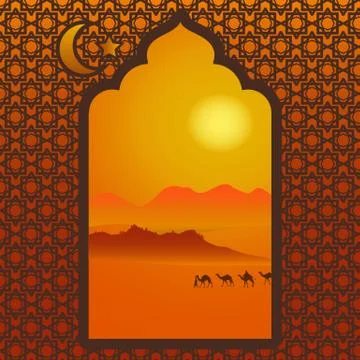 Arabic window 스톡 일러스트