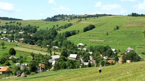 Arable land in mountains Stock Footage