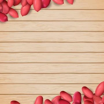Arachis or peanuts background with red scattered nuts and beans Stock Illustration