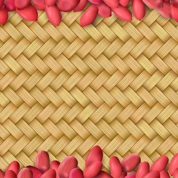 Arachis or peanuts background with red scattered nuts and beans Stock Illustration