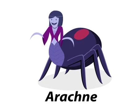Arachne isolated on white in flat vector art Stock Illustration