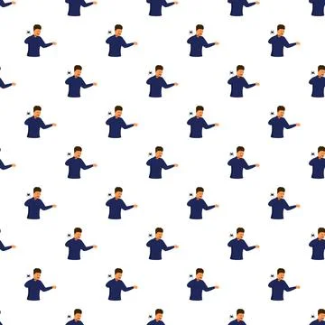 Arachnophobia fear pattern showing man screaming at spider Stock Illustration