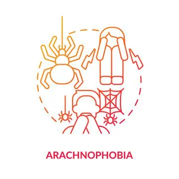 Arachnophobia red gradient concept icon Stock Illustration