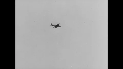 Arado jet bomber taking off with help of prototype wheels Stock Footage 103384780