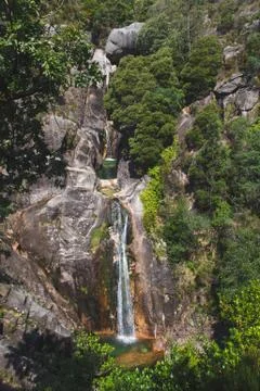 Arado waterfall, in Gers, during the spring Stock Photos