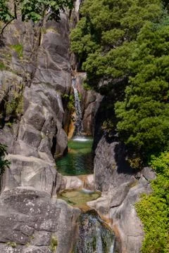 Arado waterfall, in Gers, during the spring Stock Photos