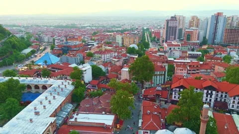 Araffe view a city with a lot. Stock Footage 284665679