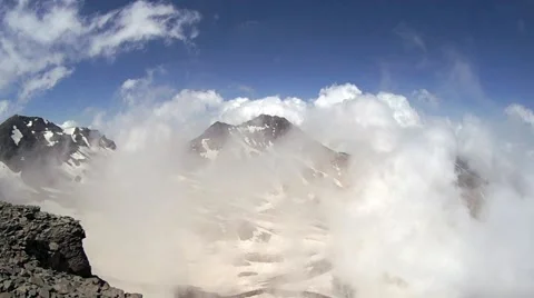 Aragats mount view into the crater of an extinct volcano Stock Footage 52255169