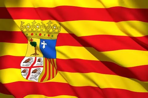 Aragon Community flag Stock Illustration