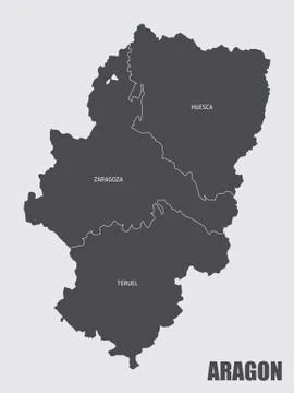 Aragon region map Stock Illustration