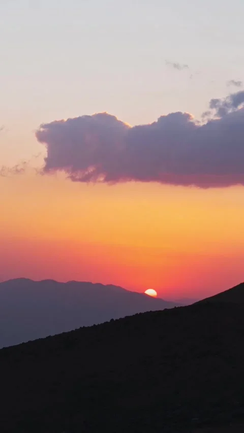 Ararat base camp sunset timelapse golden hour mountain silhouette dramatic .. Stock Footage 336229429