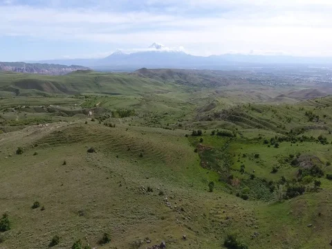 Ararat mountain landscape aerial photography 4K Stock Footage