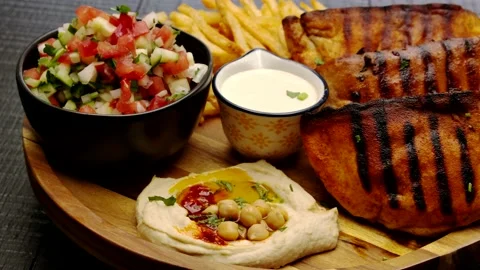 Arayes- pita bread filled with a mixture of minced meat with different spices Stock Footage 204923994