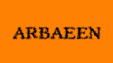 Arbaeen smoke text effect orange isolated background Stock Footage 138722651