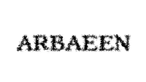 Arbaeen smoke text effect white isolated background Stock Footage 138722654