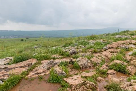 Arbel cliff or mount arbel israel Stock Photos