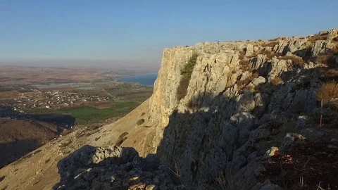 Arbel Cliff Pan 1 Stock Footage 78657659