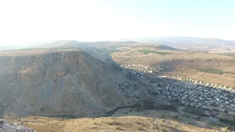 Arbel Cliff Pan Stock Footage 77230725