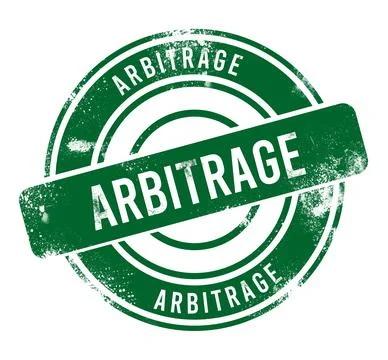Arbitrage - green round grunge button, stamp 写真素材