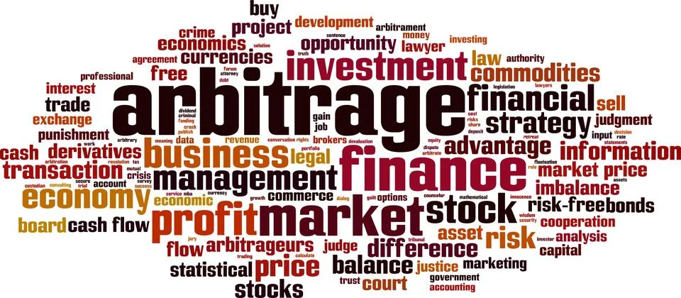 Arbitrage word cloud Stock Illustration