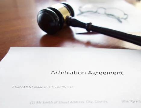 Arbitration agreement gavel Stock Photos