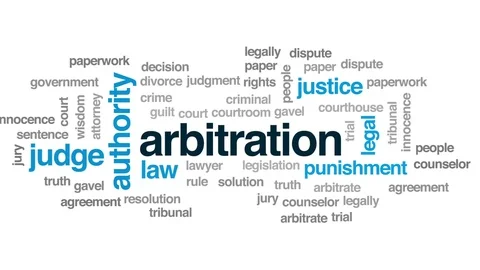 Arbitration animated word cloud, text design animation. Stock Footage 78875128