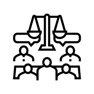 Arbitration law dictionary line icon vector illustration Stock Illustration