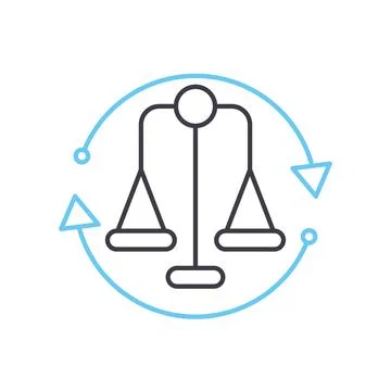 Arbitration process line icon, outline symbol, vector illustration, concept sign Stock Illustration