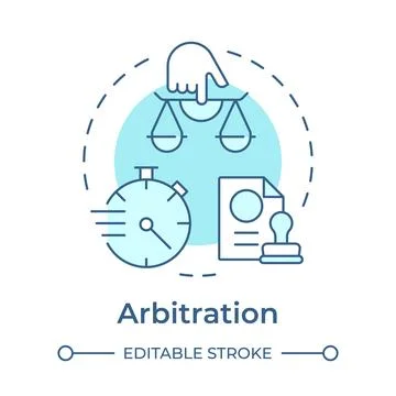 Arbitration soft blue concept icon Stock Illustration
