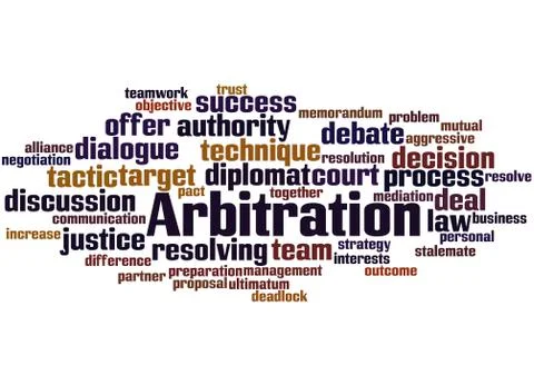 Arbitration, word cloud concept Stock Illustration