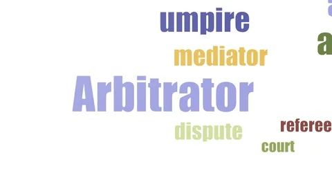 Arbitrator Tagcloud Animated Isolated On White 스톡 동영상 107204949